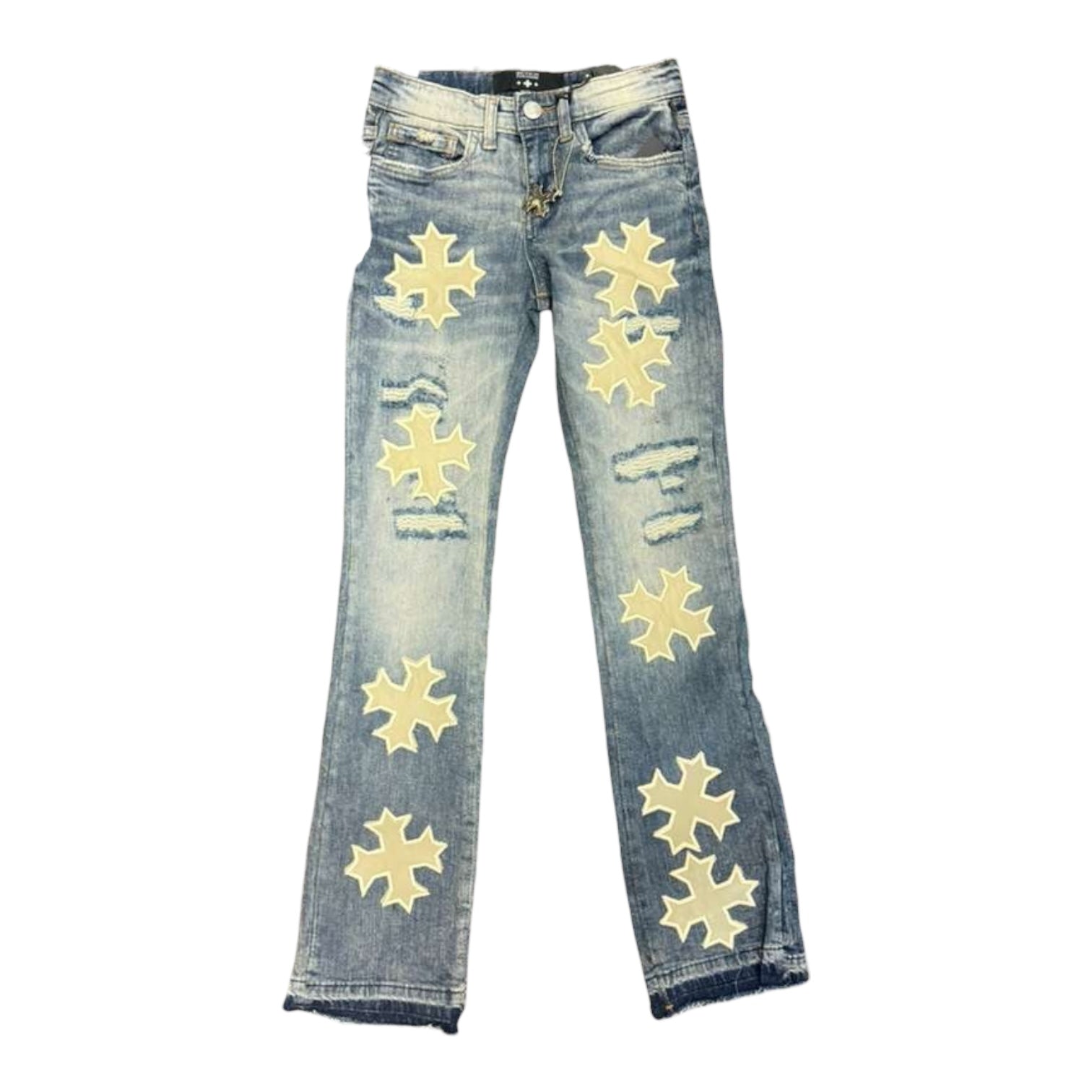 JORDAN CRAIG: Cross Patches Stacked Denim JTF2266